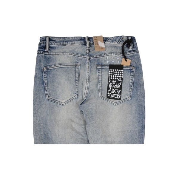 Ksubi Mens Jeans 36x32 Medium Wash Blue Chitch Half Way Slim Tapered Fit Denim - Picture 8 of 10
